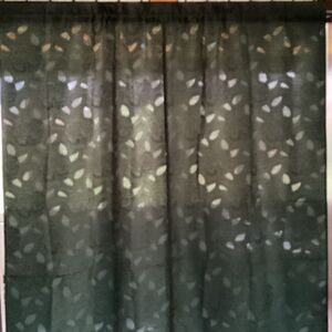 Dark Green Leaf Pattern Curtains